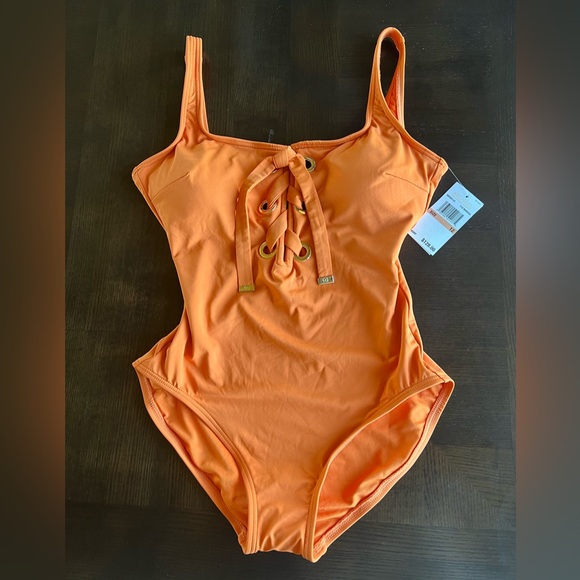 Michael Kors Other - NWT MICHAEL Michael Kors Lace Up One Piece Swimsuit Sz 12 Beach Vacation Cruise